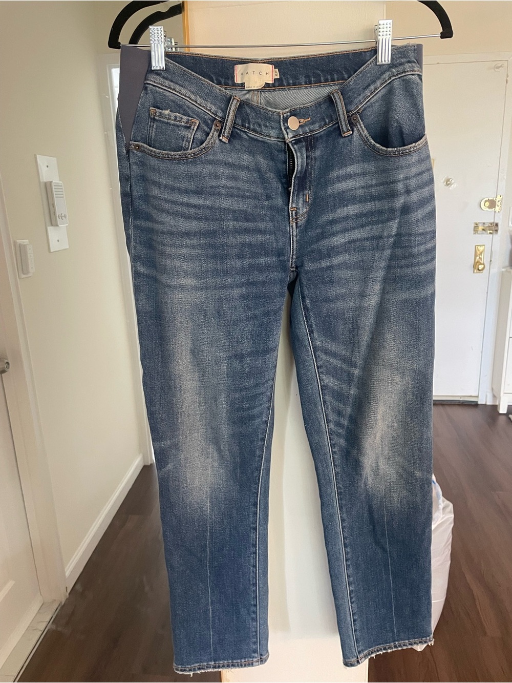 Hatch Women's Mid Blue Maternity Jeans